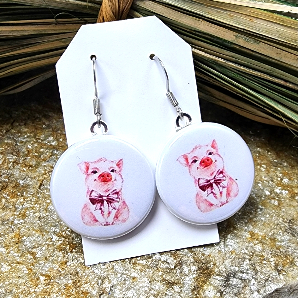 Nwt Piggy Earrings Farm Life Country Rustic Pig Piglet Jewlery Souvenir Fashion 15$